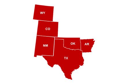 southwestern_states_region_900x600_names_optimized Southwestern States Region WY,CO,NM,TX,OK,AR
