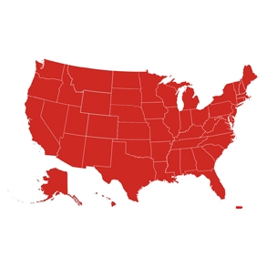 US map in red US map in red